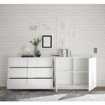 JUPITER Sideboard mit 3 Schubladen und 2 Türen, 241 x 44 x 90 cm