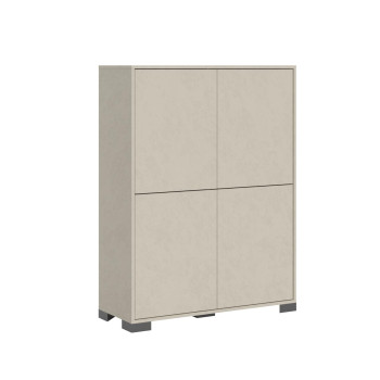 Sideboard / TV-Möbel / Hohes Sideboard Lumina Hochglanz Weiß - Hohes Sideboard mit 4 Türen, 90 x 35 x 120 cm, Lumina Hochglanz Weiß
