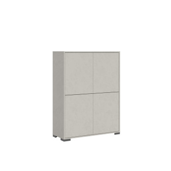 Sideboard / TV-Möbel / Hohes Sideboard Lumina Hochglanz Weiß - Hohes Sideboard mit 4 Türen, 90 x 35 x 120 cm, Lumina Hochglanz Weiß