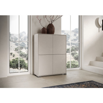 Sideboard / TV-Möbel / Hohes Sideboard Lumina Hochglanz Weiß - Hohes Sideboard mit 4 Türen, 90 x 35 x 120 cm, Lumina Hochglanz Weiß