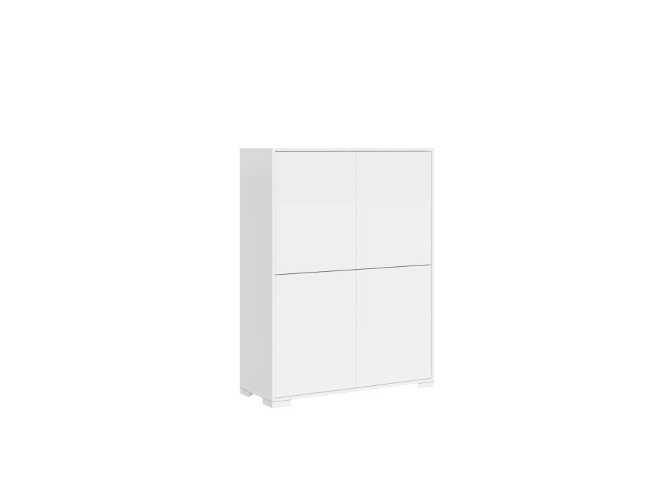 Sideboard / TV-Möbel / Hohes Sideboard Lumina Hochglanz Weiß - Hohes Sideboard mit 4 Türen, 90 x 35 x 120 cm, Lumina Hochglanz Weiß