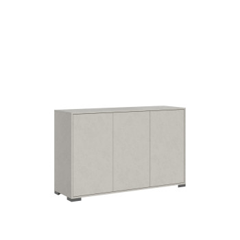 Lumina Sideboard/TV-Ständer/Hohes Sideboard in Hochglanzweiß – 3-türiges Sideboard 130 x 40 x 83 cm
