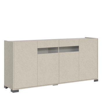 Sideboard / TV-Möbel / Hohes Sideboard Riflesso Weiß Hochglanz - 4-türiges Sideboard 172 x 40 x 81 cm, Riflesso Weiß Hochglanz