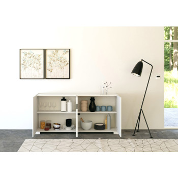 Sideboard / TV-Möbel / Hohes Sideboard Riflesso Weiß Hochglanz - 4-türiges Sideboard 172 x 40 x 81 cm, Riflesso Weiß Hochglanz
