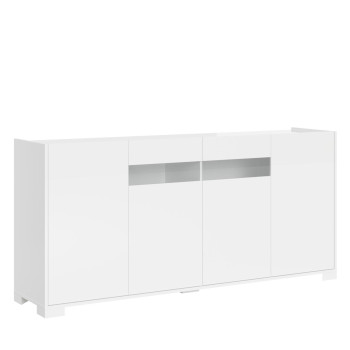 Sideboard / TV-Möbel / Hohes Sideboard Riflesso Weiß Hochglanz - 4-türiges Sideboard 172 x 40 x 81 cm, Riflesso Weiß Hochglanz