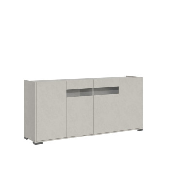 Sideboard / TV-Möbel / Hohes Sideboard Riflesso Weiß Hochglanz - 4-türiges Sideboard 172 x 40 x 81 cm, Riflesso Weiß Hochglanz