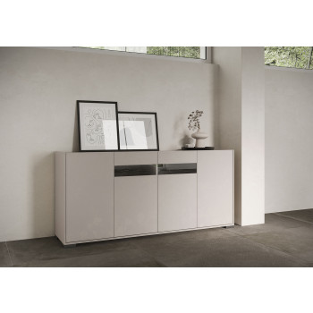 Sideboard / TV-Möbel / Hohes Sideboard Riflesso Weiß Hochglanz - 4-türiges Sideboard 172 x 40 x 81 cm, Riflesso Weiß Hochglanz