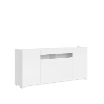 Sideboard / TV-Möbel / Hohes Sideboard Riflesso Weiß Hochglanz - 4-türiges Sideboard 172 x 40 x 81 cm, Riflesso Weiß Hochglanz