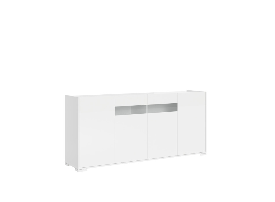 Sideboard / TV-Möbel / Hohes Sideboard Riflesso Weiß Hochglanz - 4-türiges Sideboard 172 x 40 x 81 cm, Riflesso Weiß Hochglanz