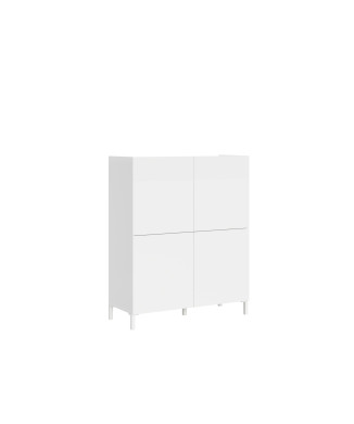 Solaria Hochglanz-Sideboard/TV-Möbel/Hohes Sideboard – Solaria Hochglanz-Sideboard mit 4 Türen, 90 x 35 x 110 cm
