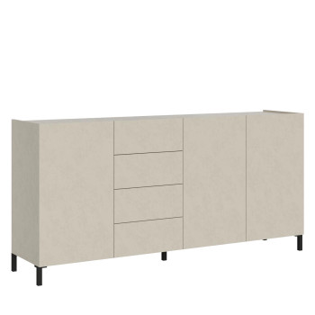 Solaria Hochglanz Weiß Sideboard/TV-Möbel/Hohes Sideboard – 3-türiges Sideboard mit 4 Schubladen, 174 x 40 x 84 cm