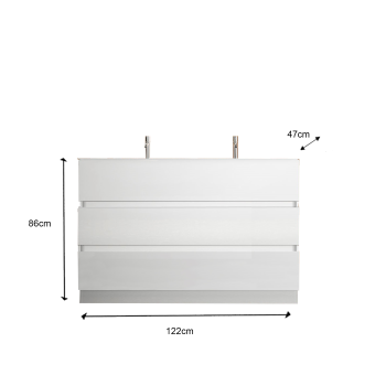 START Badezimmerschrank mit 2 oder 3 Schubladen 