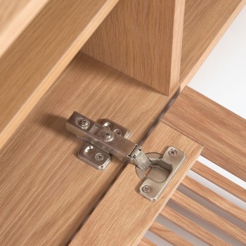 Beyla 2-türiger TV-Schrank aus Massivholz und Eichenfurnier, 180 x 49,5 cm, FSC100%