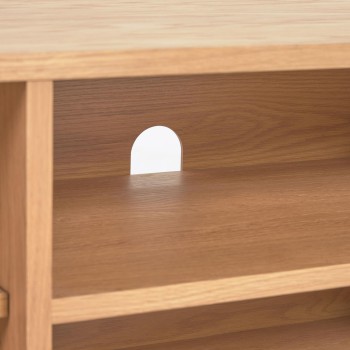 Beyla 2-türiger TV-Schrank aus Massivholz und Eichenfurnier, 180 x 49,5 cm, FSC100%