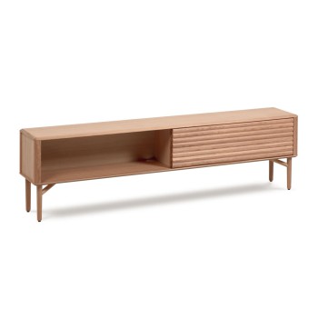 Lenon 2-türiger TV-Schrank aus Massivholz und Eichenfurnier, 200 x 57 cm, FSC MIX-zertifiziert