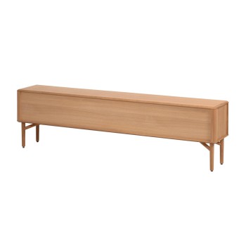 Lenon 2-türiger TV-Schrank aus Massivholz und Eichenfurnier, 200 x 57 cm, FSC MIX-zertifiziert