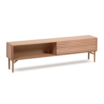 Lenon 2-türiger TV-Schrank aus Massivholz und Eichenfurnier, 200 x 57 cm, FSC MIX-zertifiziert