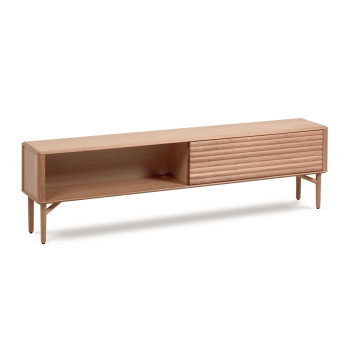 Lenon 2-türiger TV-Schrank aus Massivholz und Eichenfurnier, 200 x 57 cm, FSC MIX-zertifiziert