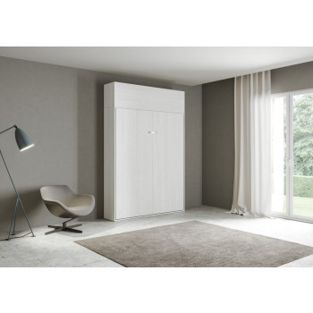 Mod.Kentaro 1 1/2 Quadrat 120 - Kentaro 1 1/2 Klappbett 120 mit Wandschrank aus weißer Esche