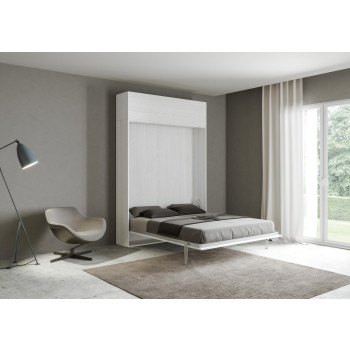 Mod.Kentaro 1 1/2 Quadrat 120 - Kentaro 1 1/2 Klappbett 120 mit Wandschrank aus weißer Esche