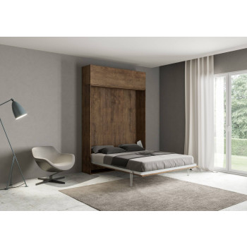 Mod.Kentaro 1 1/2 Quadrat 120 - Kentaro 1 1/2 Klappbett 120 mit Wandschrank aus weißer Esche