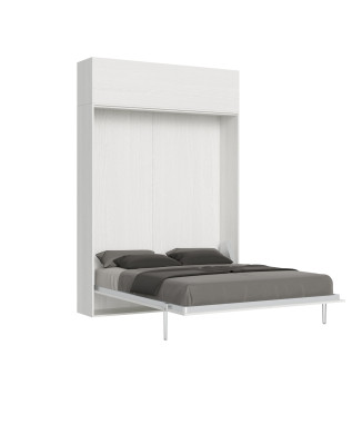 Mod.Kentaro Matrimoniale 160 - 160 Kentaro Klappbett mit Wandschrank aus weißer Esche