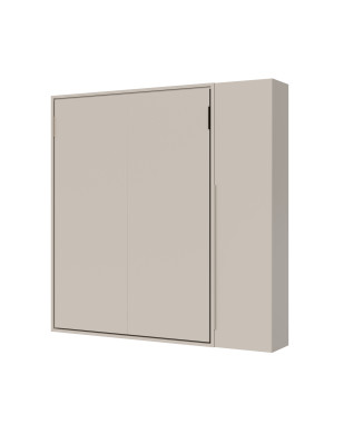 Mod. Versia French 140 mit 1-türigem Kleiderschrank links-rechts - Französisches Klappbett 140 Versia mit 1-türigem Kleiderschrank rechts, Ton