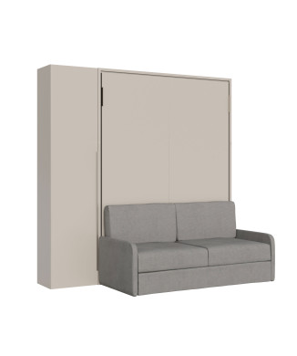 Mod. Versia French 140 mit Sofa und Kleiderschrank mit 1 Tür links-rechts - Französisches Klappbett 140 Versia mit Sofa und Kleiderschrank mit 1 Tür links Ton