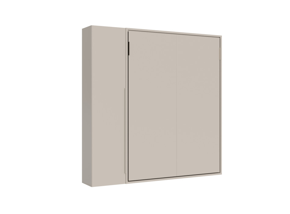 Mod. Versia Doppelbett 160 mit 1-türigem Kleiderschrank links-rechts - 160 Versia Klappbett mit 1-türigem Kleiderschrank links, Ton
