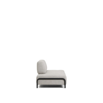 Compo 2-Sitzer-Modul in Graubeige mit schwarzem Metallgestell, 200 cm FSC Mix-zertifiziert