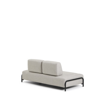 Compo 2-Sitzer-Sofa in Graubeige mit schwarzem Metallgestell, 200 cm, FSC Mix-zertifiziert