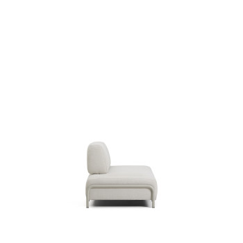 Compo 2-Sitzer-Modul in ecrufarbenem Chenille mit beigefarbenem Metallgestell, 200 cm, FSC Mix-zertifiziert