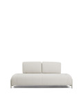 Compo 2-Sitzer-Modul in ecrufarbenem Chenille mit beigefarbenem Metallgestell, 200 cm, FSC Mix-zertifiziert