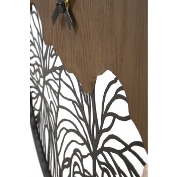 Wanduhr aus Holz/Blättern
