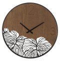 Wanduhr aus Holz/Blättern