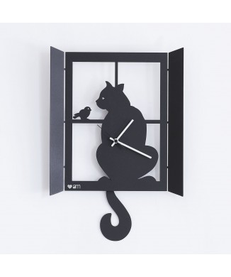 Uhr „Katze im Fenster“ 11008C71 Kunsthandwerk