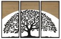 3-teiliges Wandpaneel-Set aus Eisen und Holz