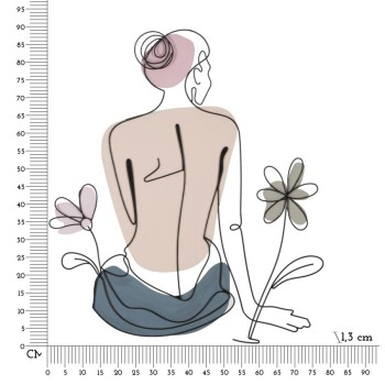 WANDPANEL MIT FRAU UND BLUMEN