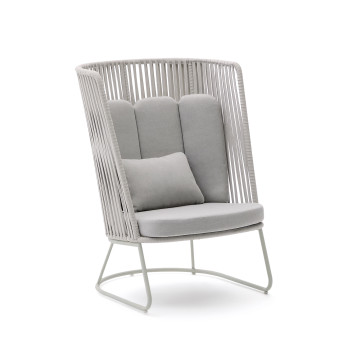 Saconca Hochlehner-Outdoor-Sessel aus Seil und Stahl