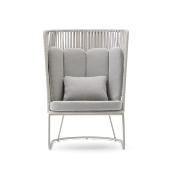 Saconca Hochlehner-Outdoor-Sessel aus Seil und Stahl