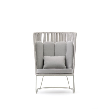 Saconca Hochlehner-Outdoor-Sessel aus Seil und Stahl