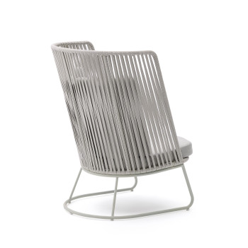 Saconca Hochlehner-Outdoor-Sessel aus Seil und Stahl