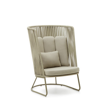 Saconca Hochlehner-Outdoor-Sessel aus Seil und Stahl