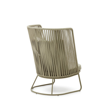 Saconca Hochlehner-Outdoor-Sessel aus Seil und Stahl