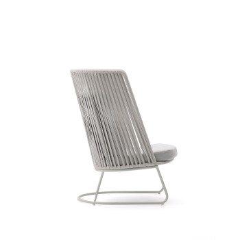 Saconca Hochlehner-Outdoor-Sessel aus Seil und Stahl