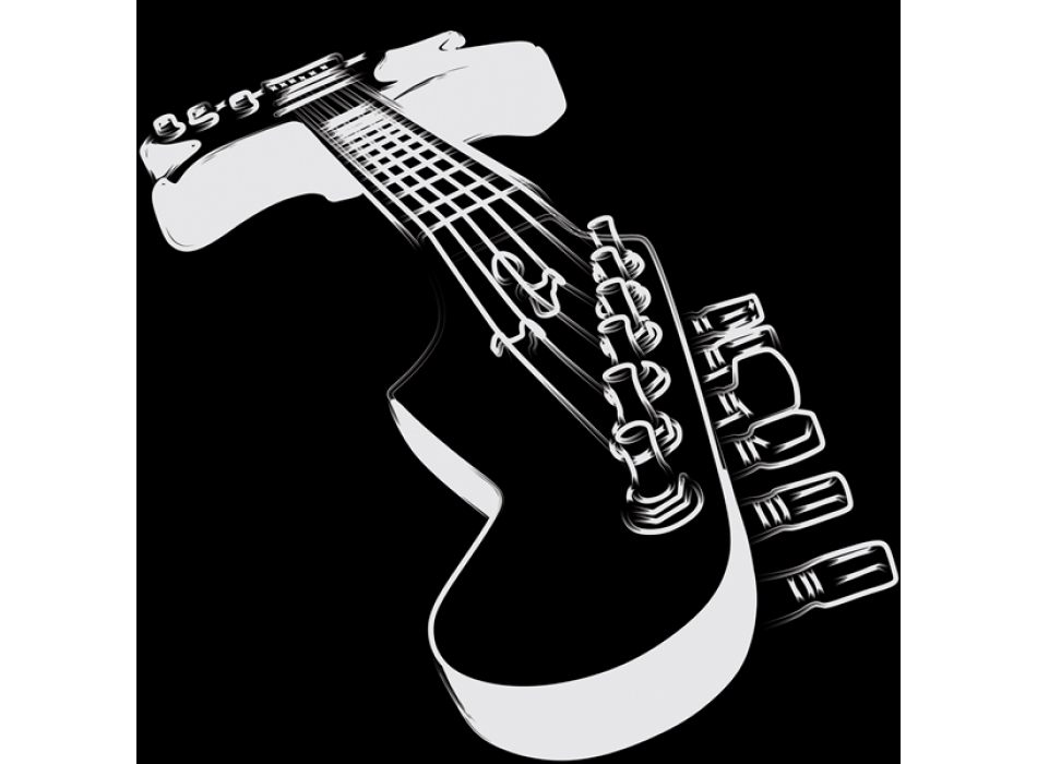 SCHWARZ-WEISSE GITARRE G1482 PINTDECOR