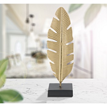 Glamouröse Blattskulptur mit Kerzenhalter