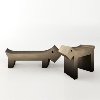 Keramikskulptur HUND ADRIANI & ROSSI