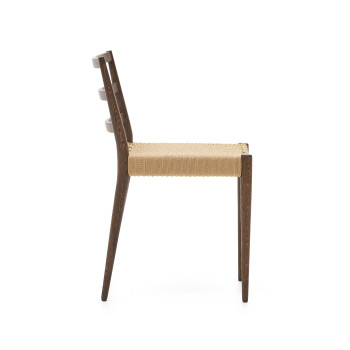 Analy-Stuhl aus massiver Eiche (FSC 100%) mit Walnuss-Finish und Sitzfläche aus FSC 100% Seil