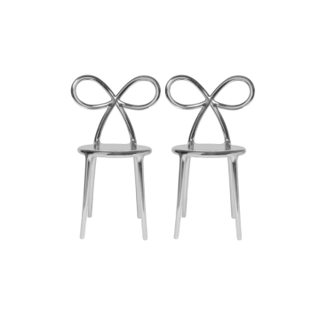 QEEBOO Ribbon Chair mit Metallfinish, 2er-Set